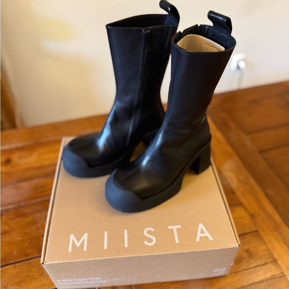 Miista Black Heeled Boots - Brand New - Picture 4 of 15